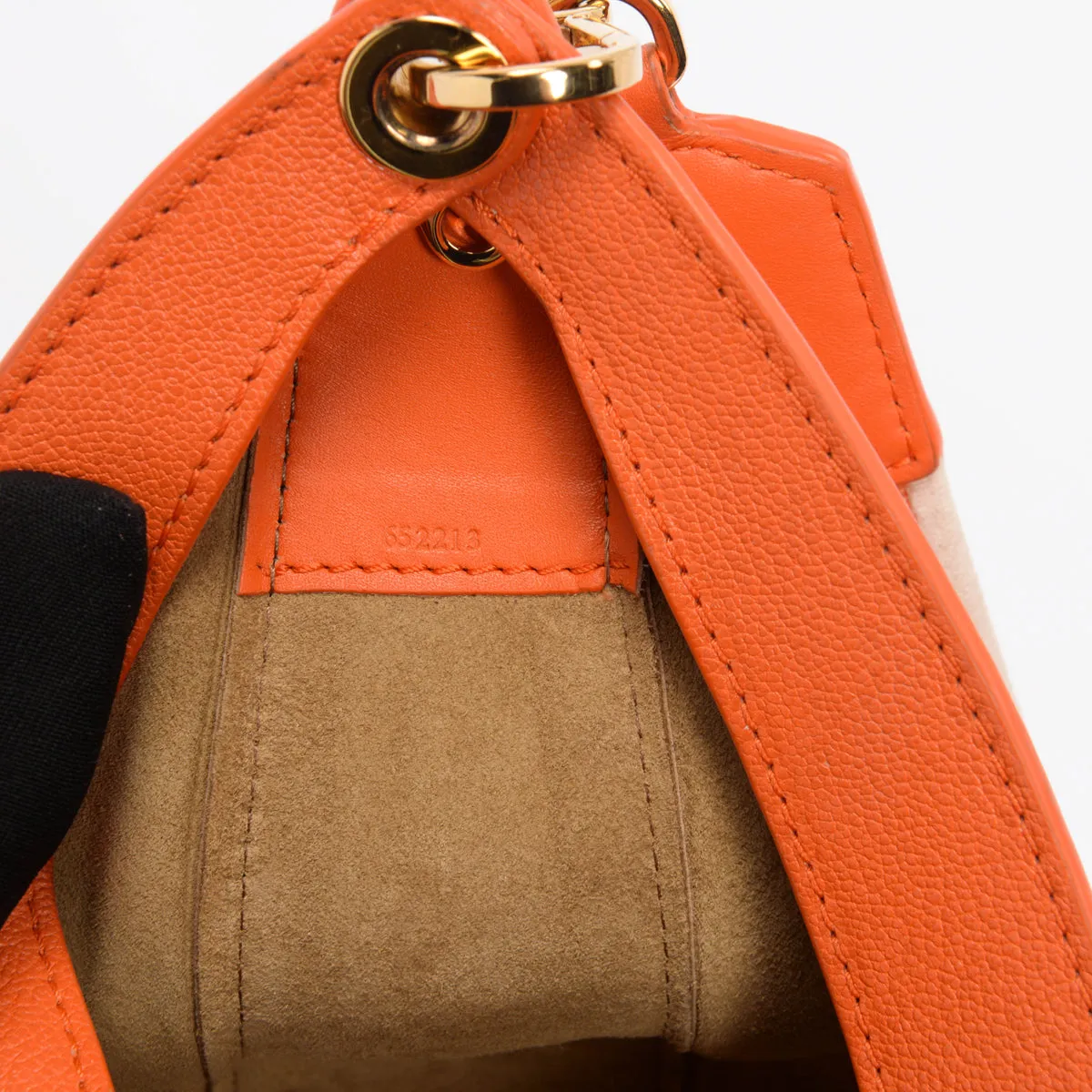 Loewe Orange Satin Calfskin Small Luna Bag   Strap