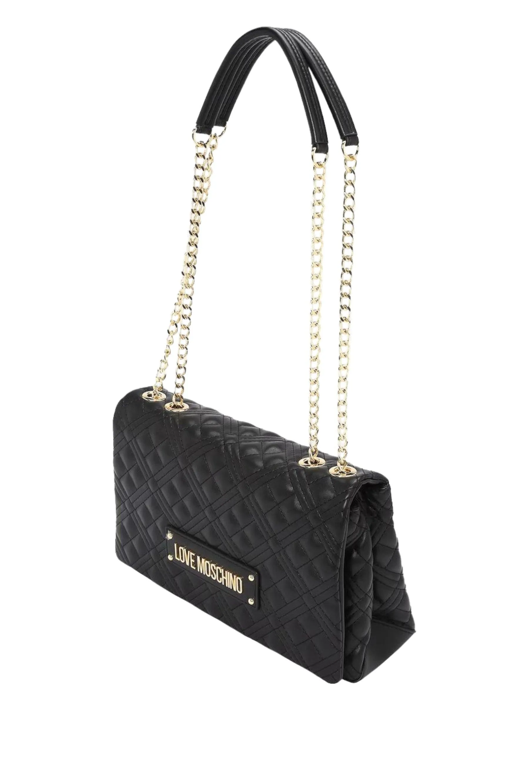 LOVE MOSCHINO Borsa Hand Bag Donna Nero Oro JC4230PP0ILA0000