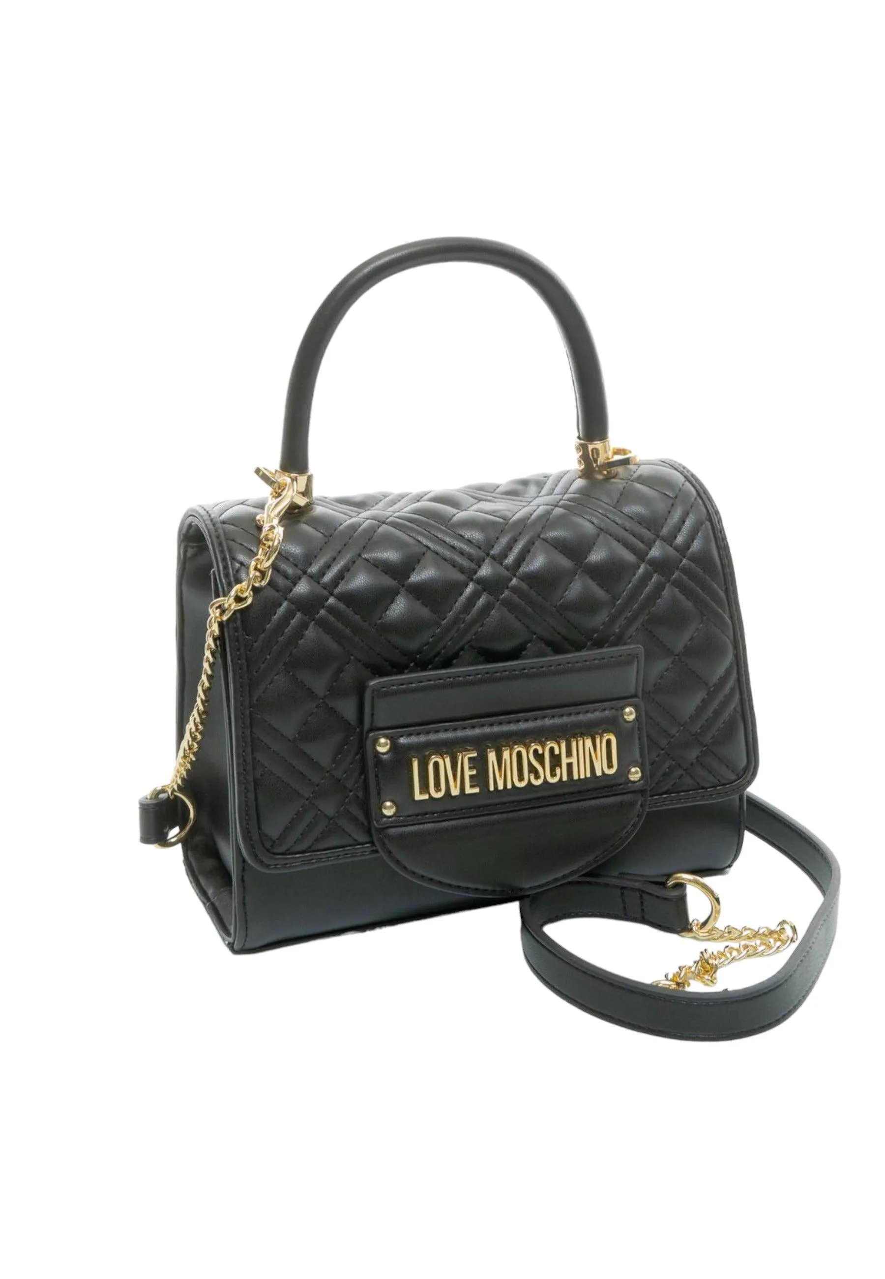 LOVE MOSCHINO Hand Bag Borsa Donna Nero Gold JC4055PP1ILA0000