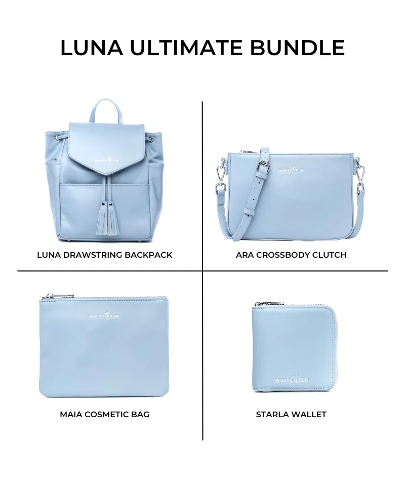 Luna Drawstring Backpack - Ice Blue - [Outlet RETIRED Final Sale]