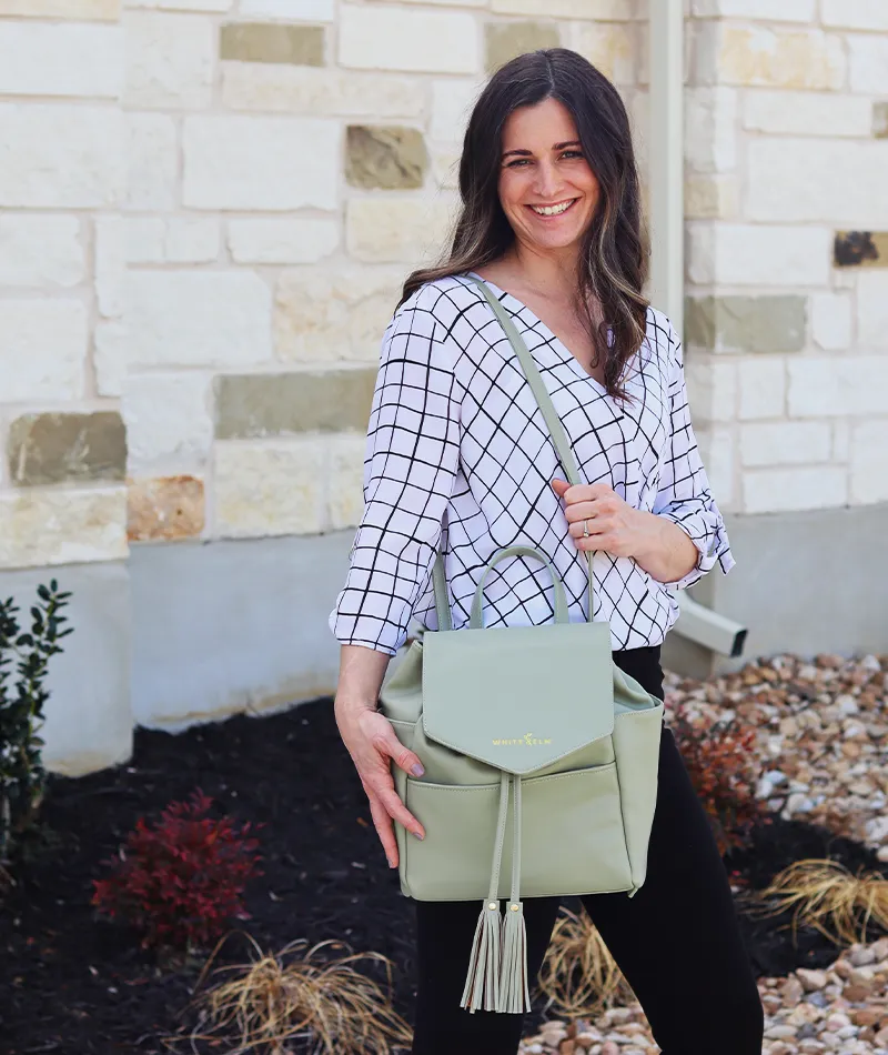 Luna Drawstring Backpack - Sage Green - [Outlet RETIRED Final Sale]