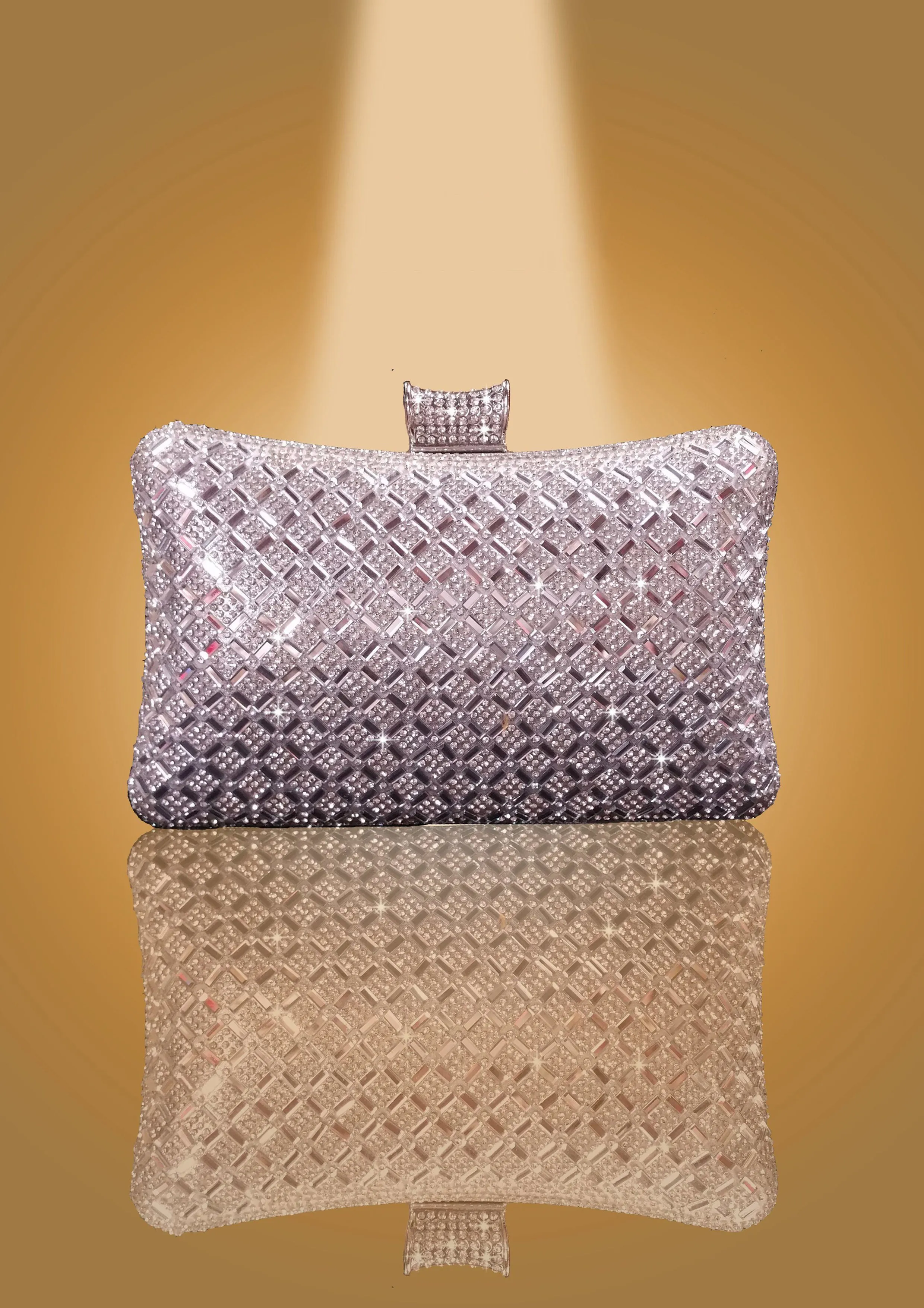 'Lustrous Diamante Clutch' by Oorvi Desai (OD - B 43 Red/ Gold/ Silver/ Black/ Blue)