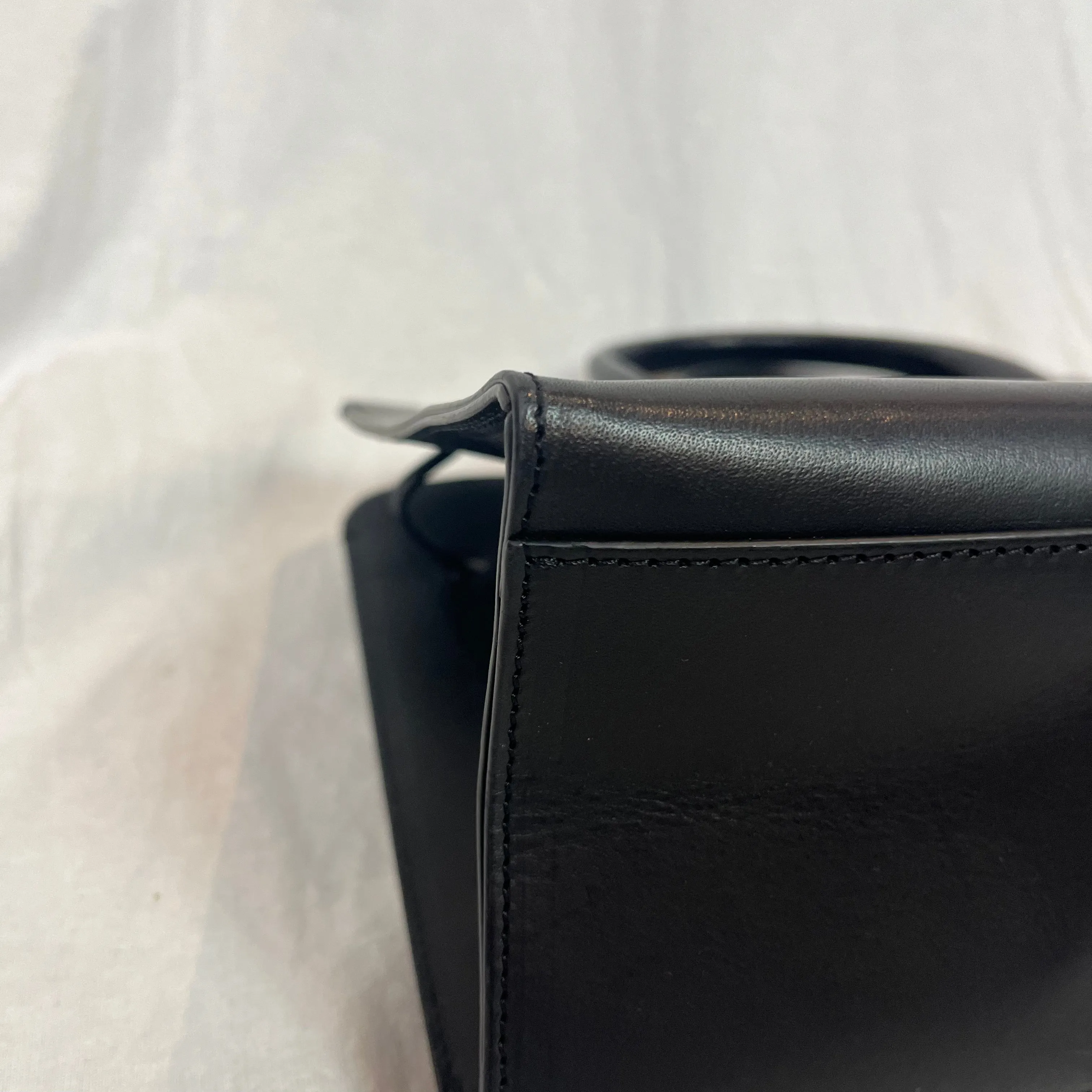 Mansur Gavriel Brand New Black Smooth Leather Sun Bag