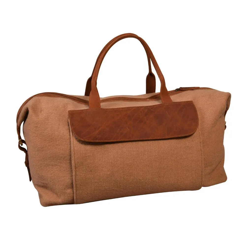 Meza's wool duffel bag with Leather Trim