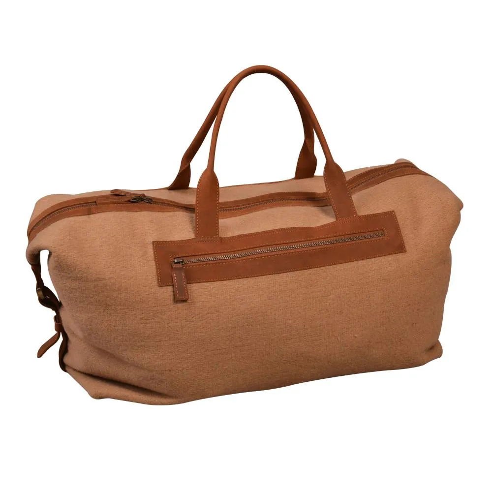 Meza's wool duffel bag with Leather Trim