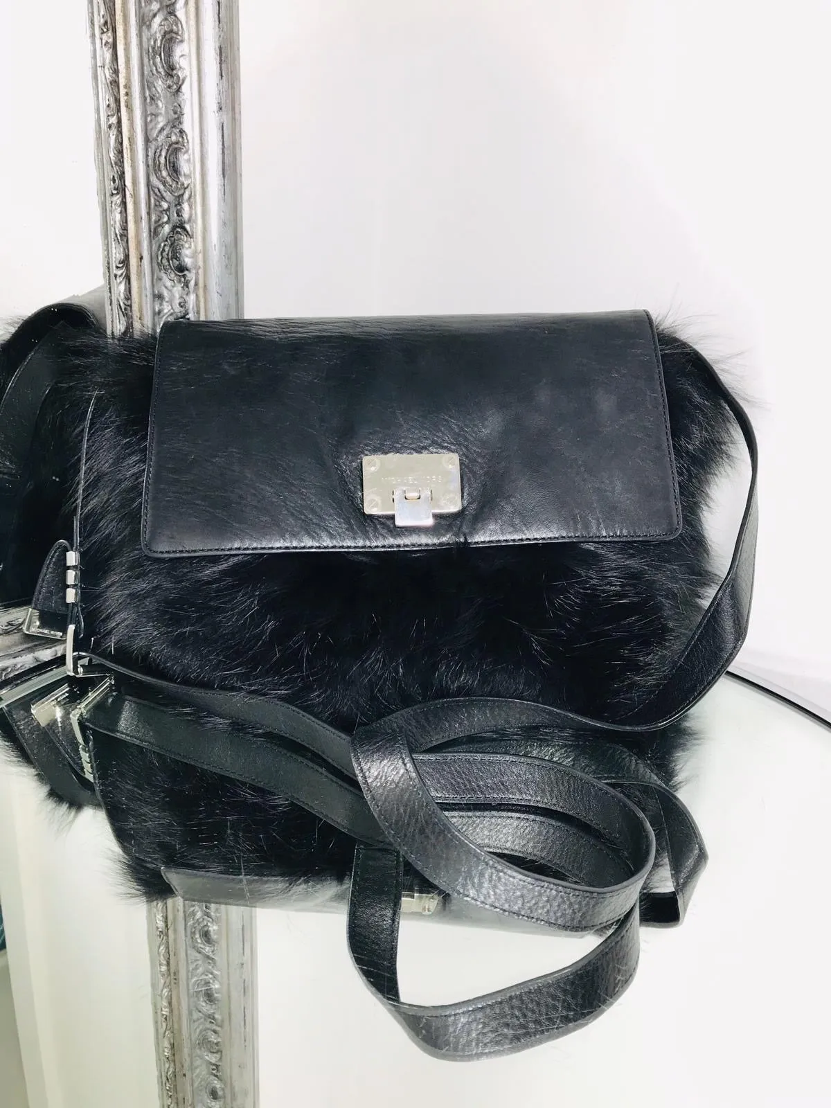 Michael Kors Collection Fox Fur Cross Body Satchel