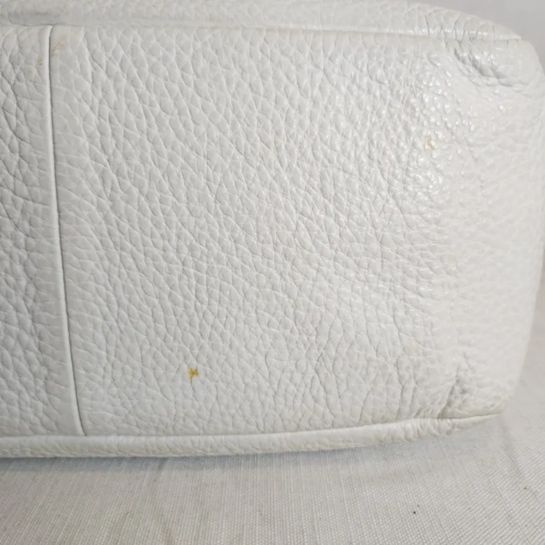 Michael Kors White Lena Large Leather Shoulder Bag | Pre Loved |