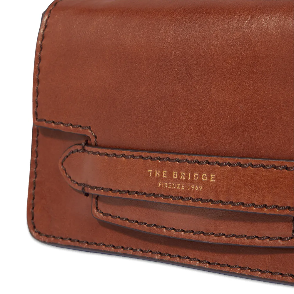 Mini Bag a Tracolla THE BRIDGE in Pelle Marrone linea Lucrezia