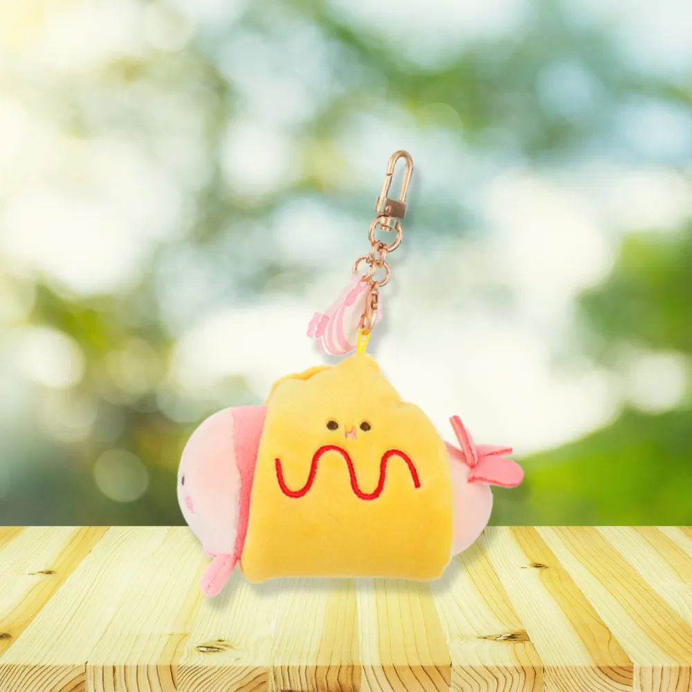 MINISO Yummy Yummy Series Plush Bag Charm (Cheese Shrimp Roll)