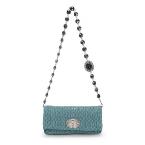 Miu Miu Mint Patent Matelasse Crystal Evening Bag