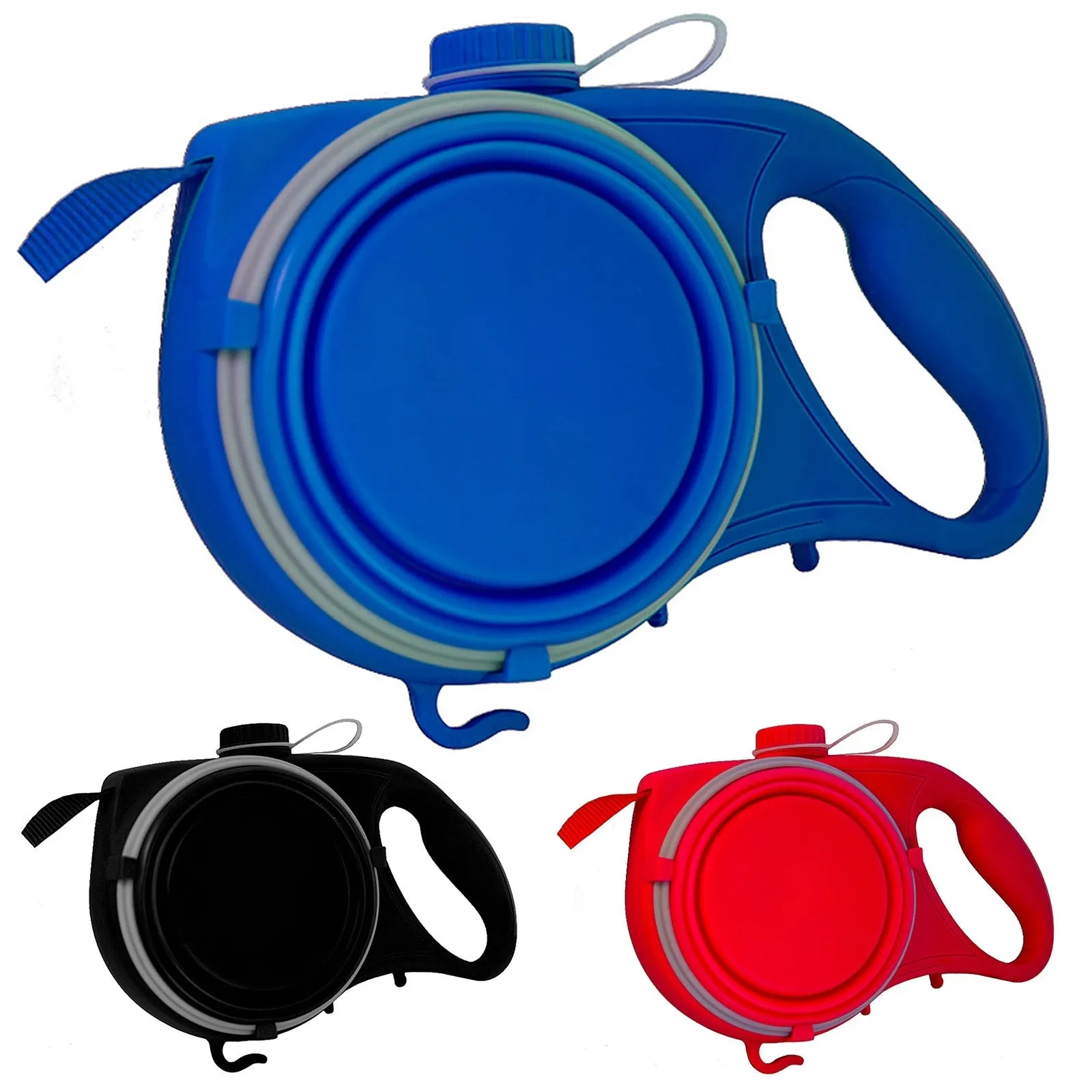 Multifunction Retractable Dog Leash With Built-in Water Bottle Bowl Waste Bag Dispenser