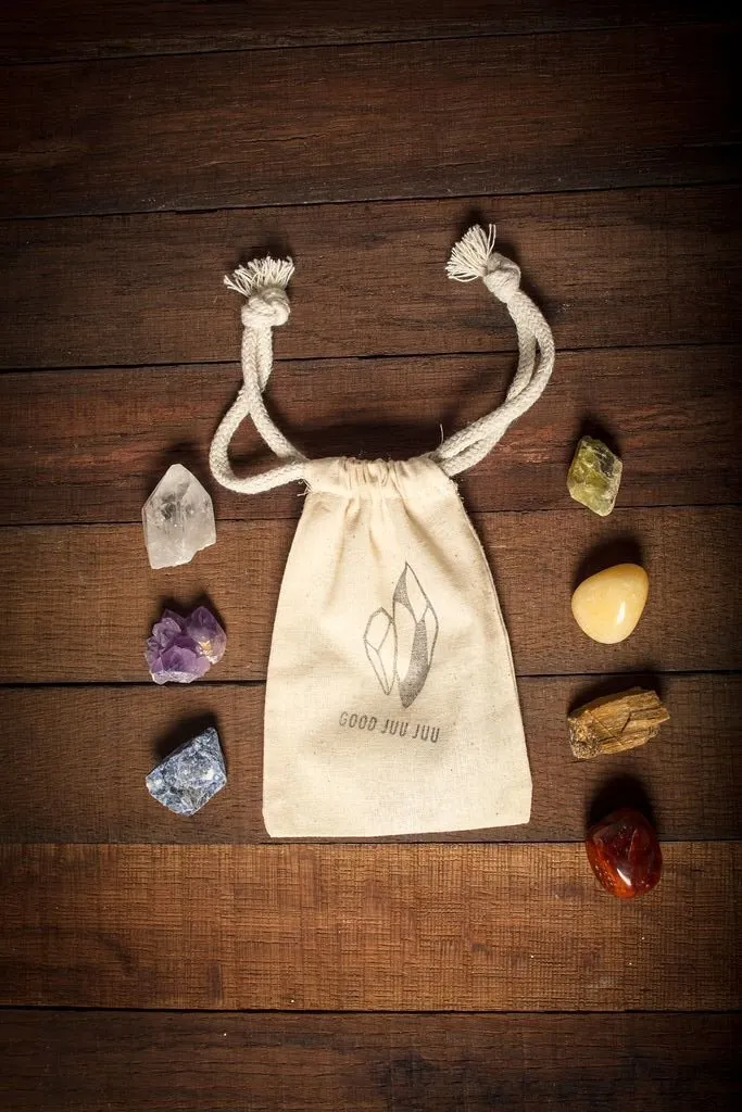 NEW: Chakra Healing Sets: 7 crystals & Linen bag