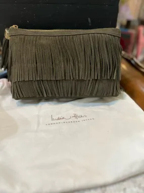 New India Hicks Olive Green “Dougal” Clutch