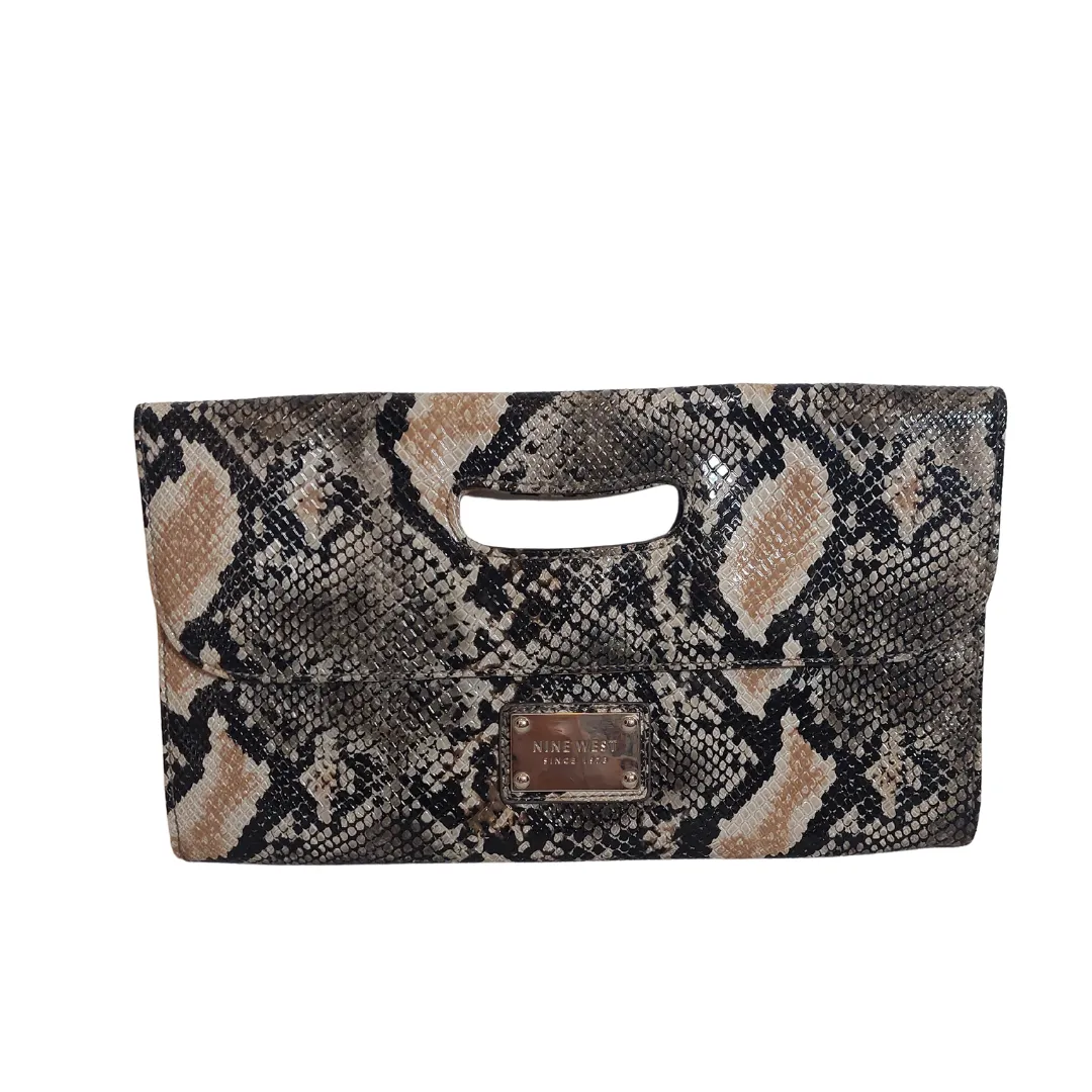 Nine West Snakeskin Print Fold over Clutch | Gently Used |