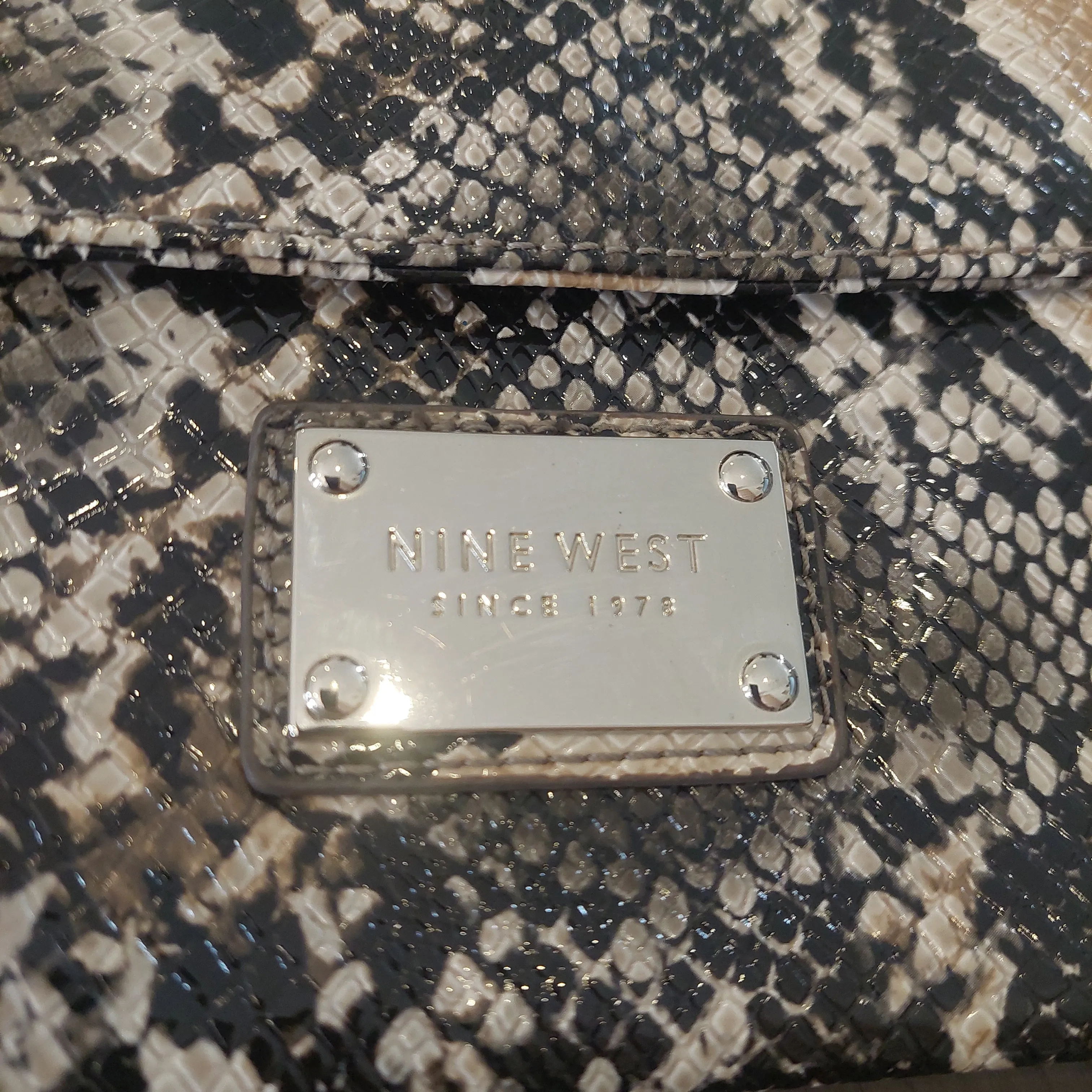 Nine West Snakeskin Print Fold over Clutch | Gently Used |