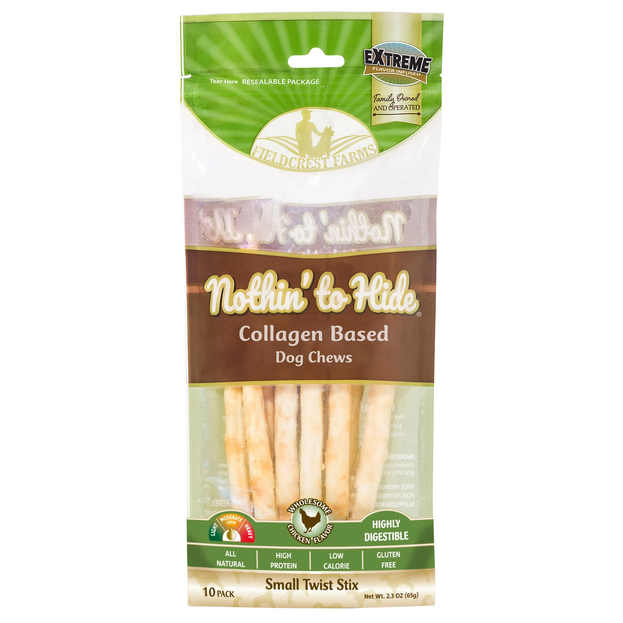 Nothin' to Hide Small Twist Stix 10pk Bag - Chicken Flavor