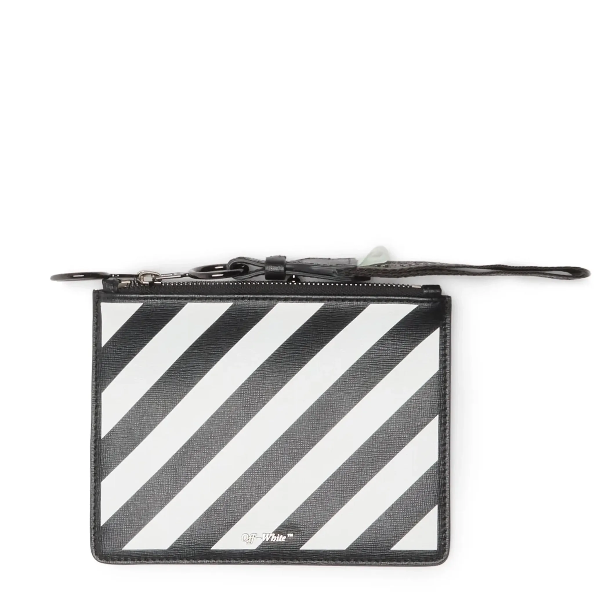 Off-White Stripe Diagonal Black Double Pouch