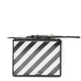 Off-White Stripe Diagonal Black Double Pouch