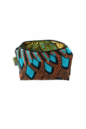 Paki Reversi Pouch Bag -  African Ankara Wax Cotton Print -10