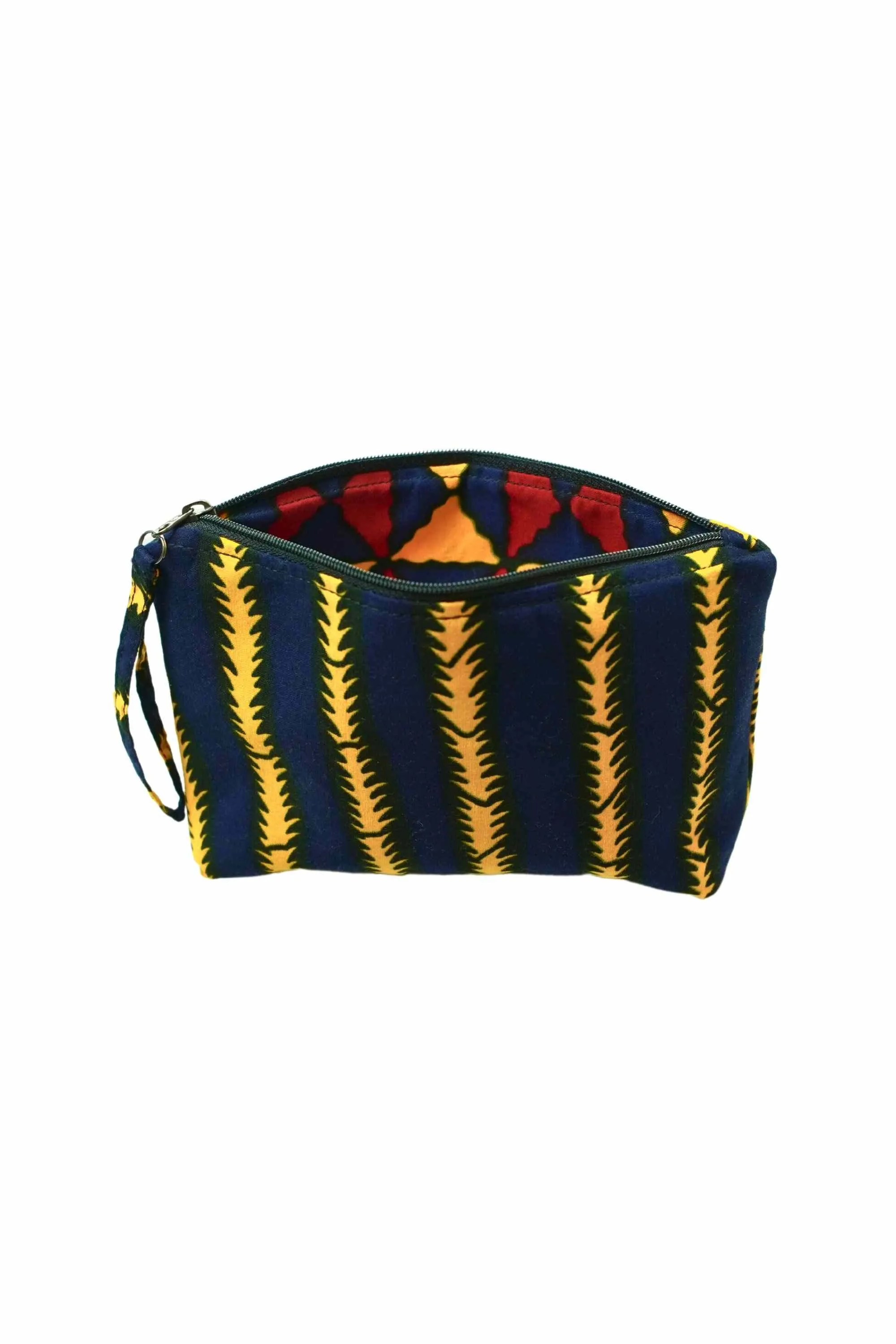 Paki Reversi Pouch Bag -  African Ankara Wax Cotton Print -13