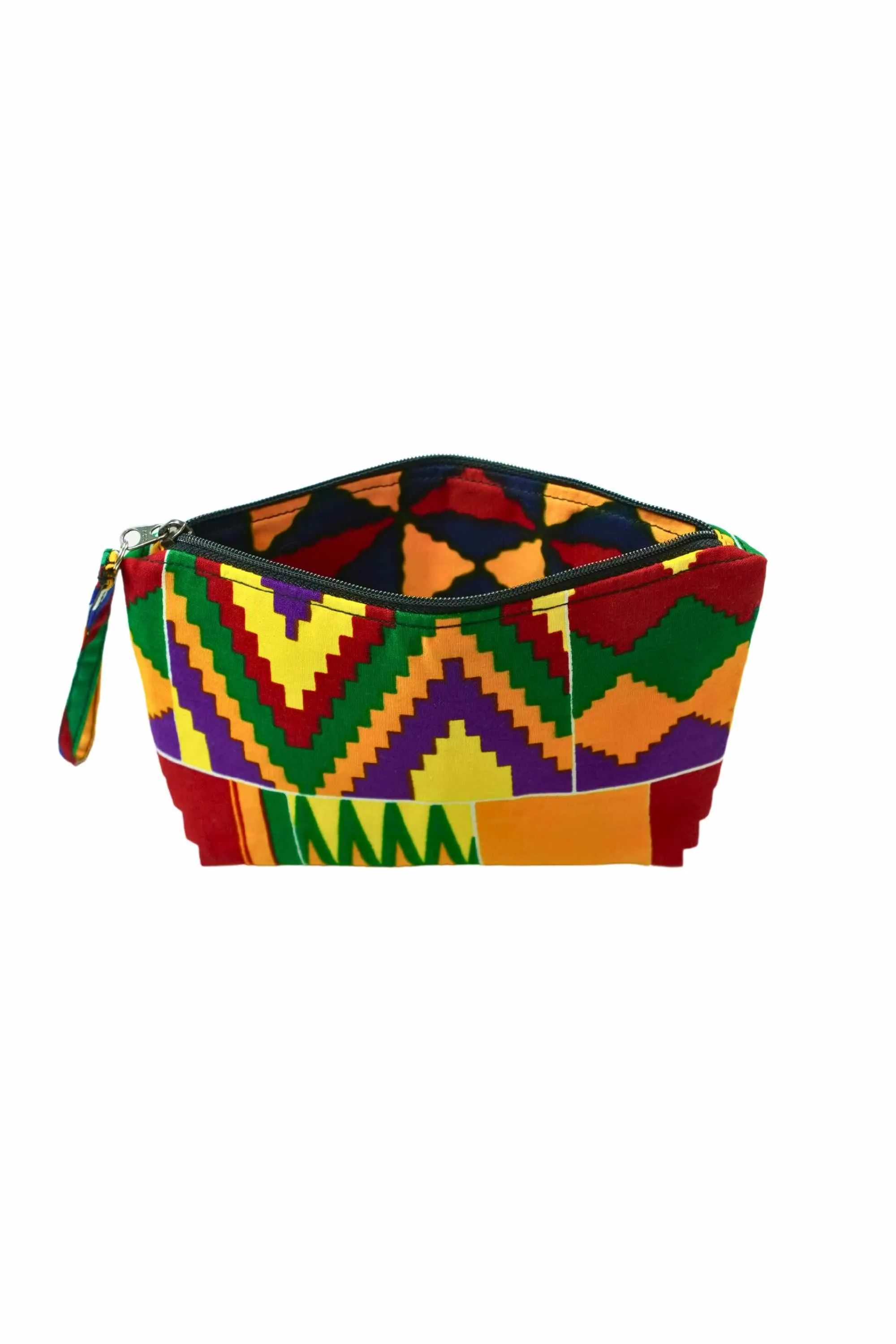 Paki Reversi Pouch Bag -  African Ankara Wax Cotton Print -17