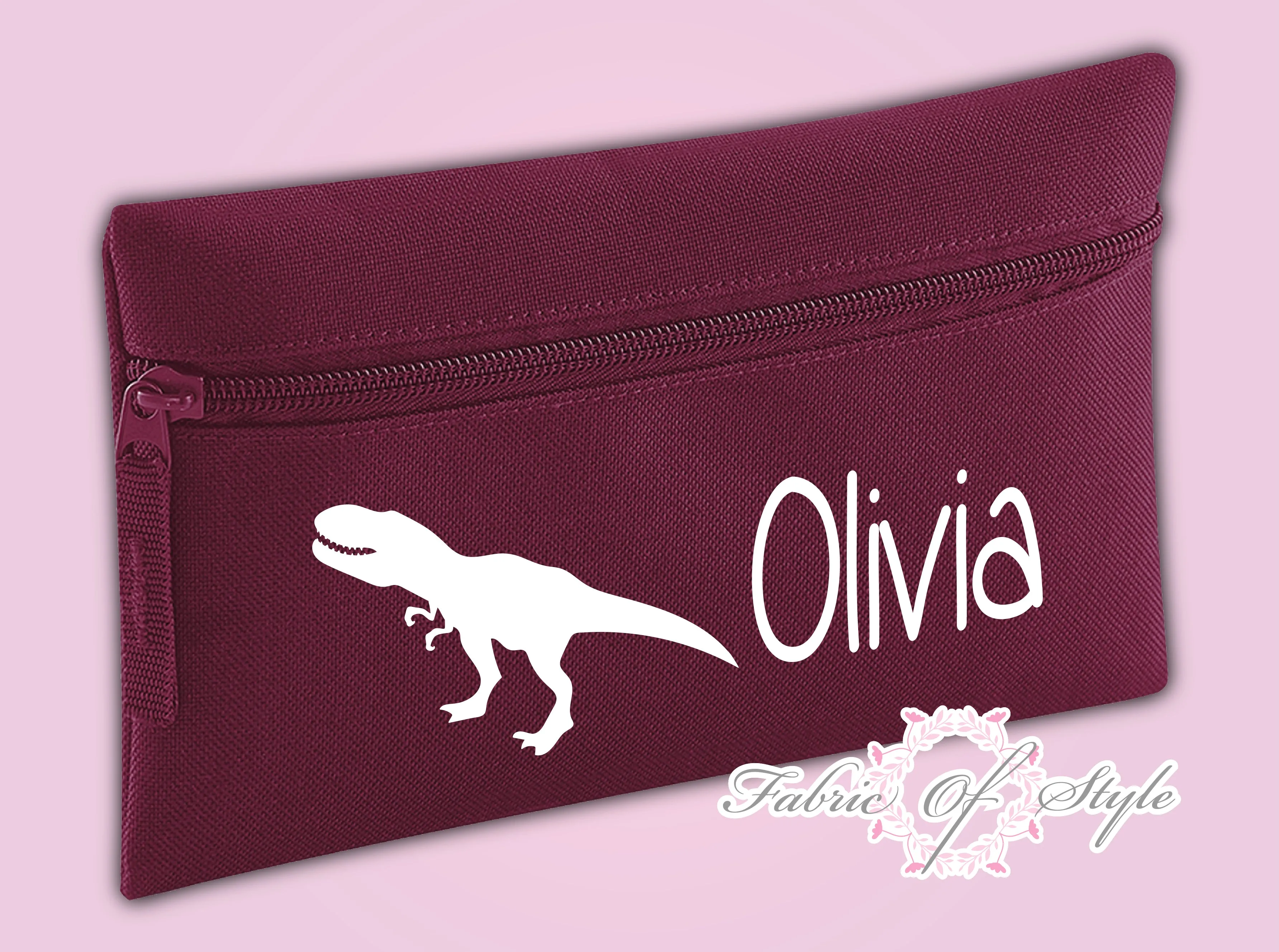 Personalised Dinosaur Pencil Case Kids Office Stationery Back To School Zip School Bag