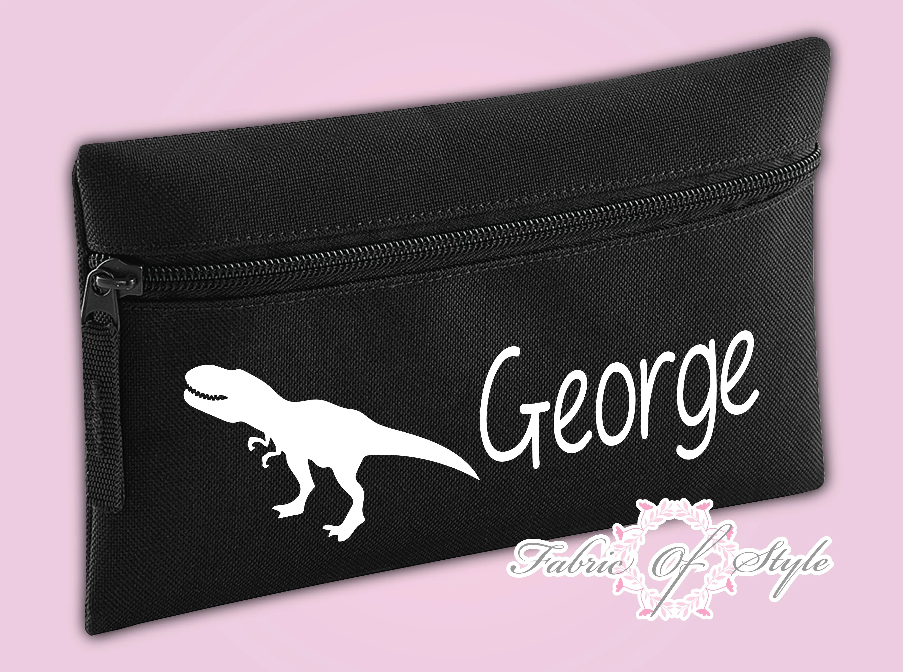 Personalised Dinosaur Pencil Case Kids Office Stationery Back To School Zip School Bag