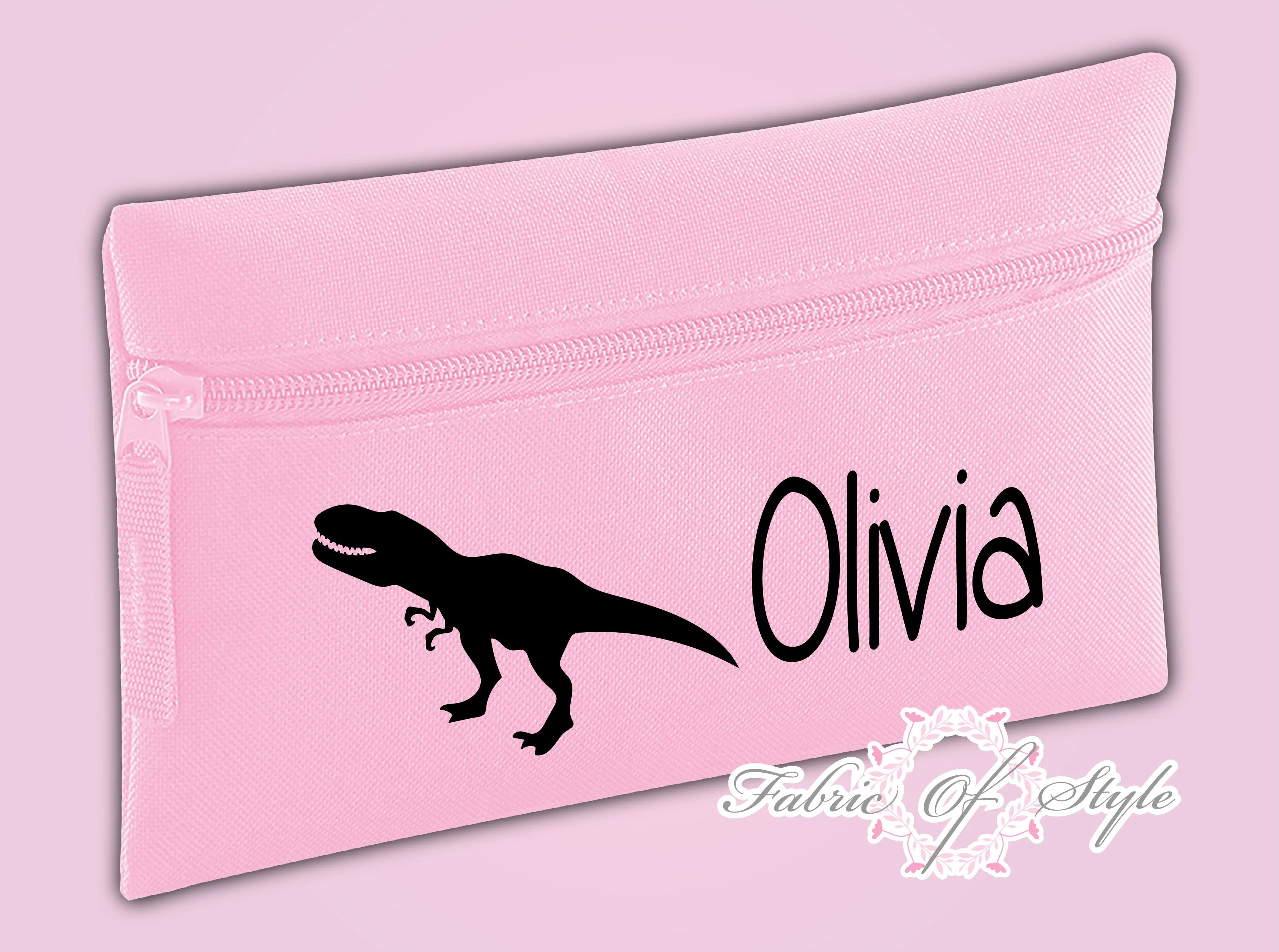 Personalised Dinosaur Pencil Case Kids Office Stationery Back To School Zip School Bag