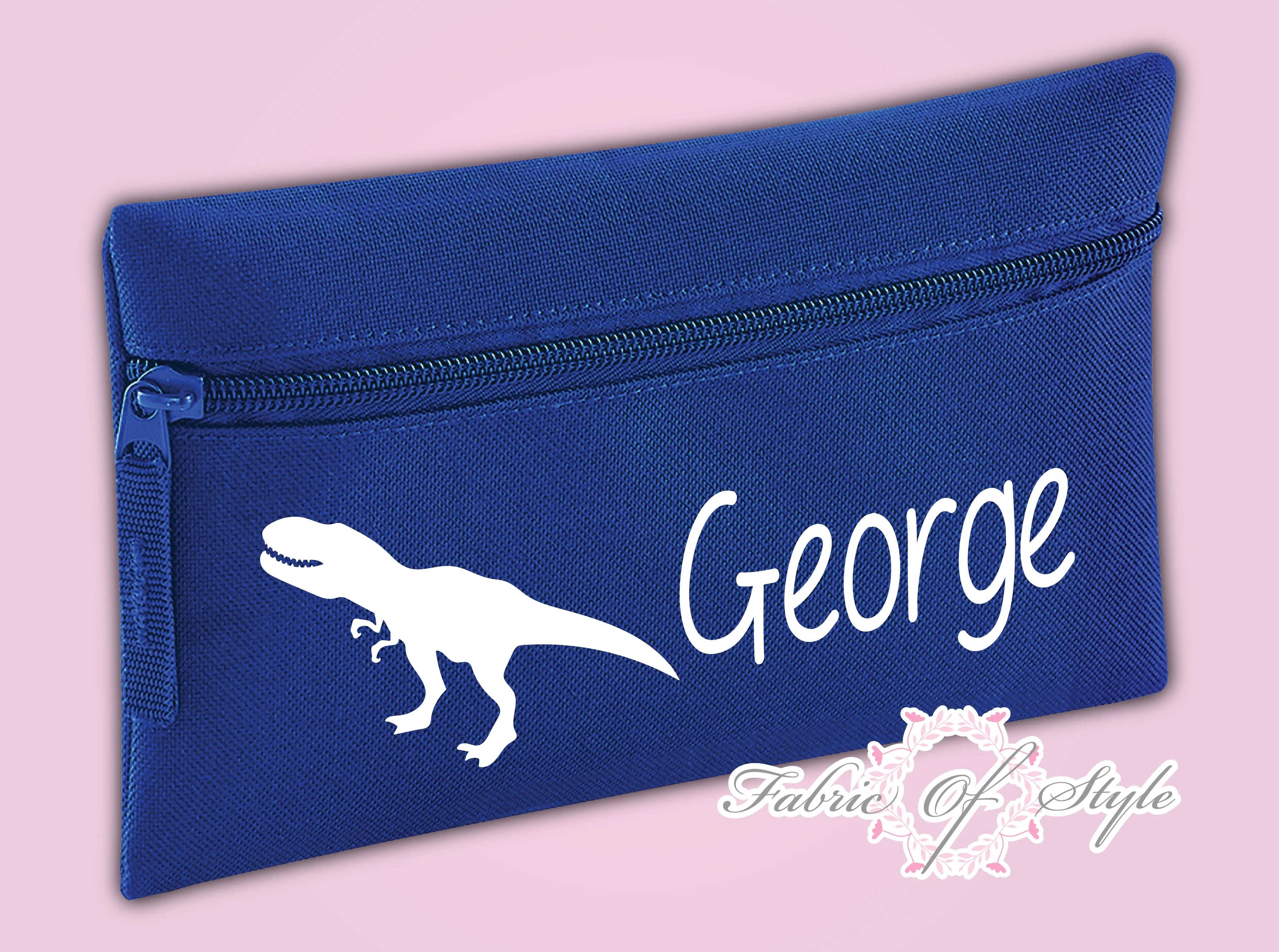 Personalised Dinosaur Pencil Case Kids Office Stationery Back To School Zip School Bag