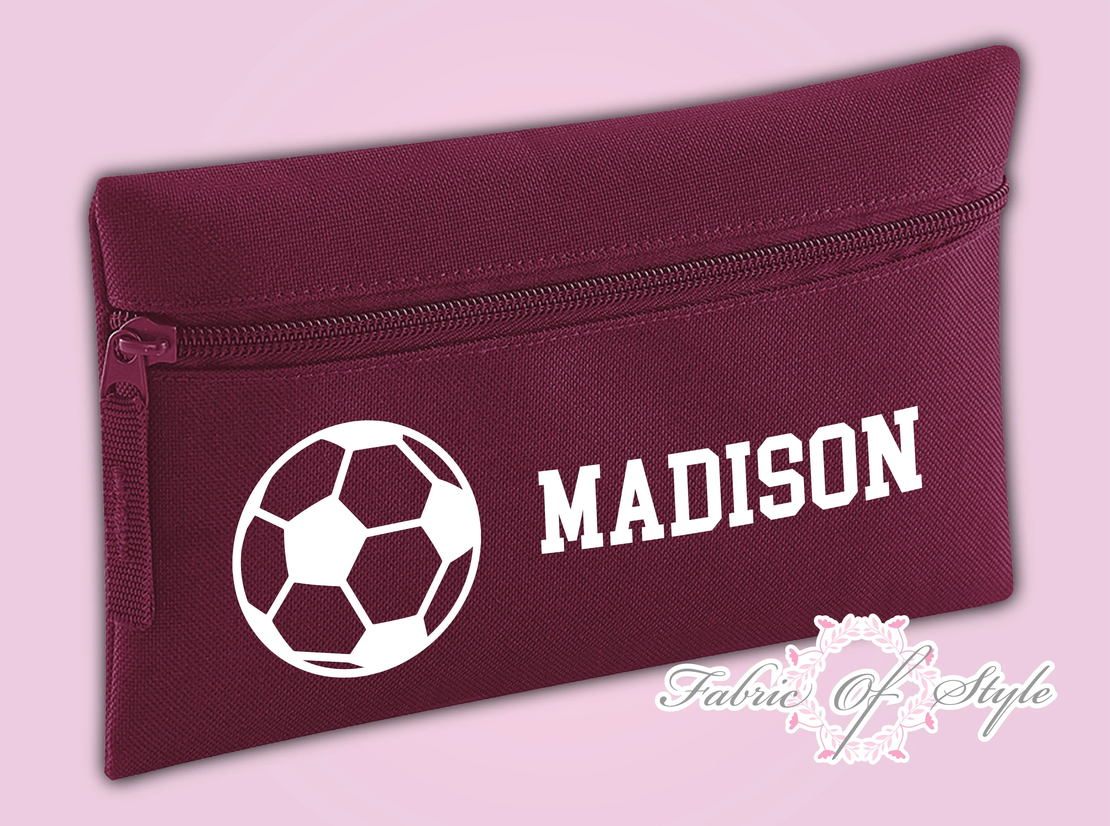 Personalised Football Pencil Case Kids Office Stationery Back To School Zip School Bag