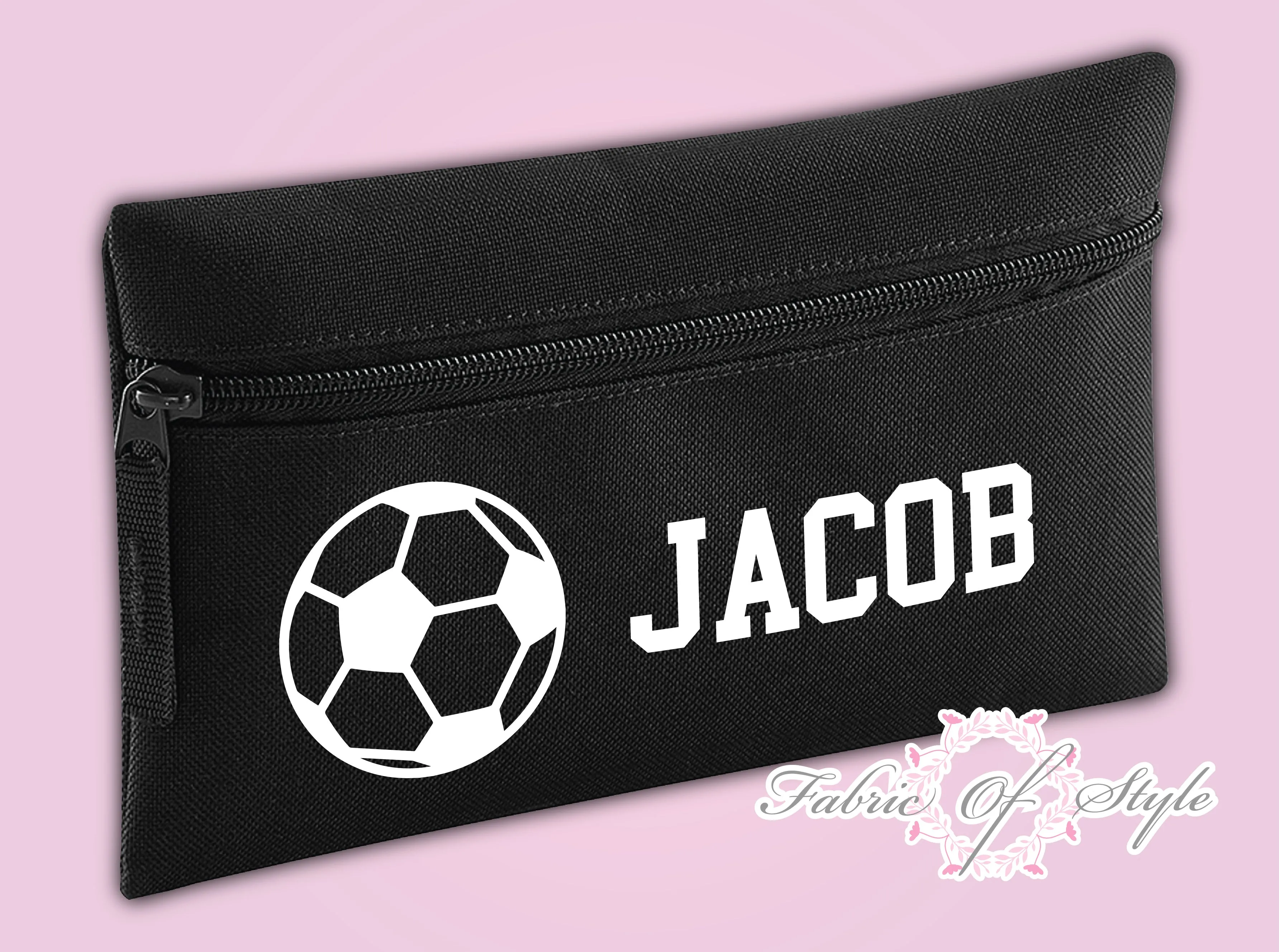 Personalised Football Pencil Case Kids Office Stationery Back To School Zip School Bag