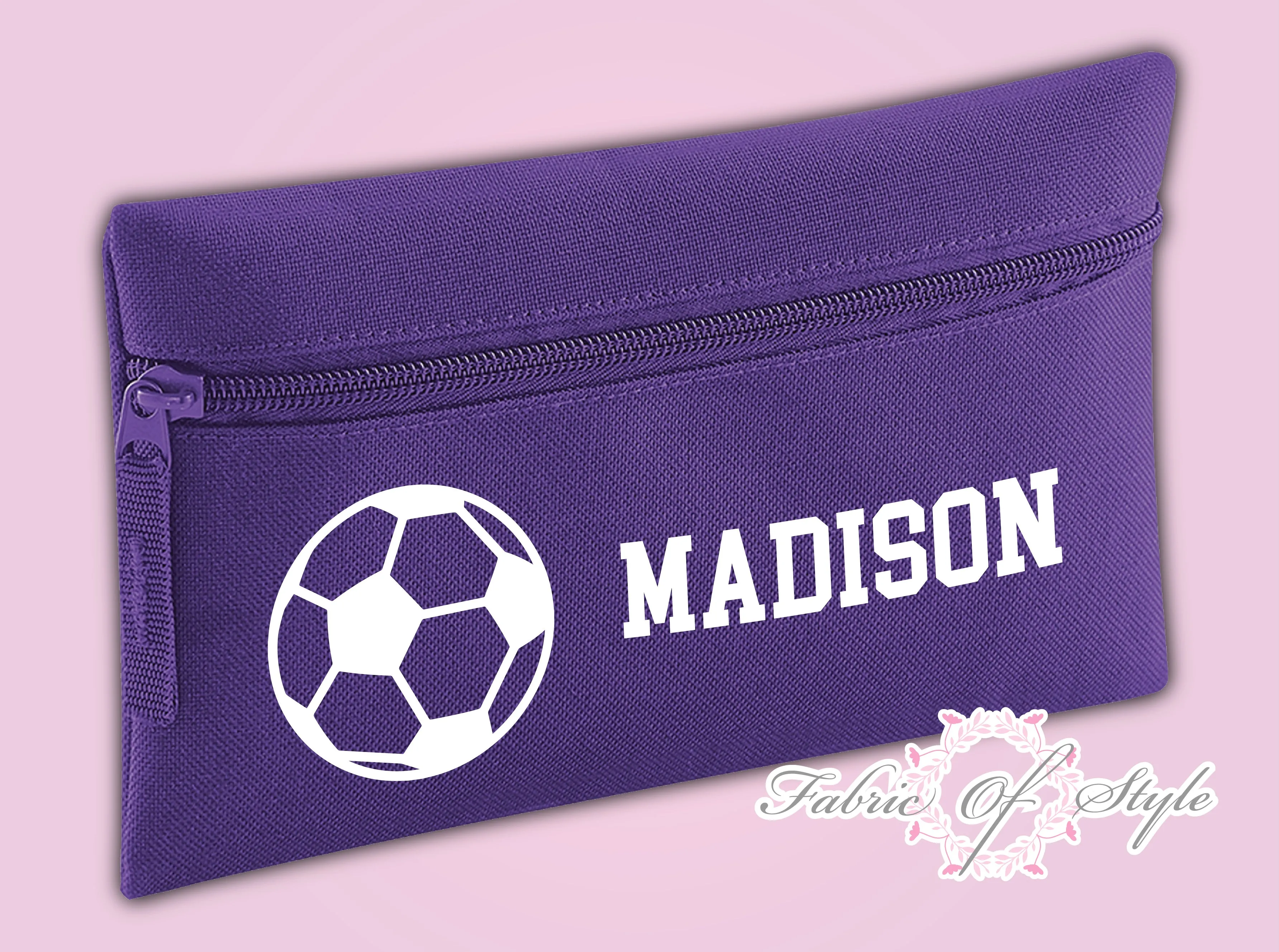 Personalised Football Pencil Case Kids Office Stationery Back To School Zip School Bag