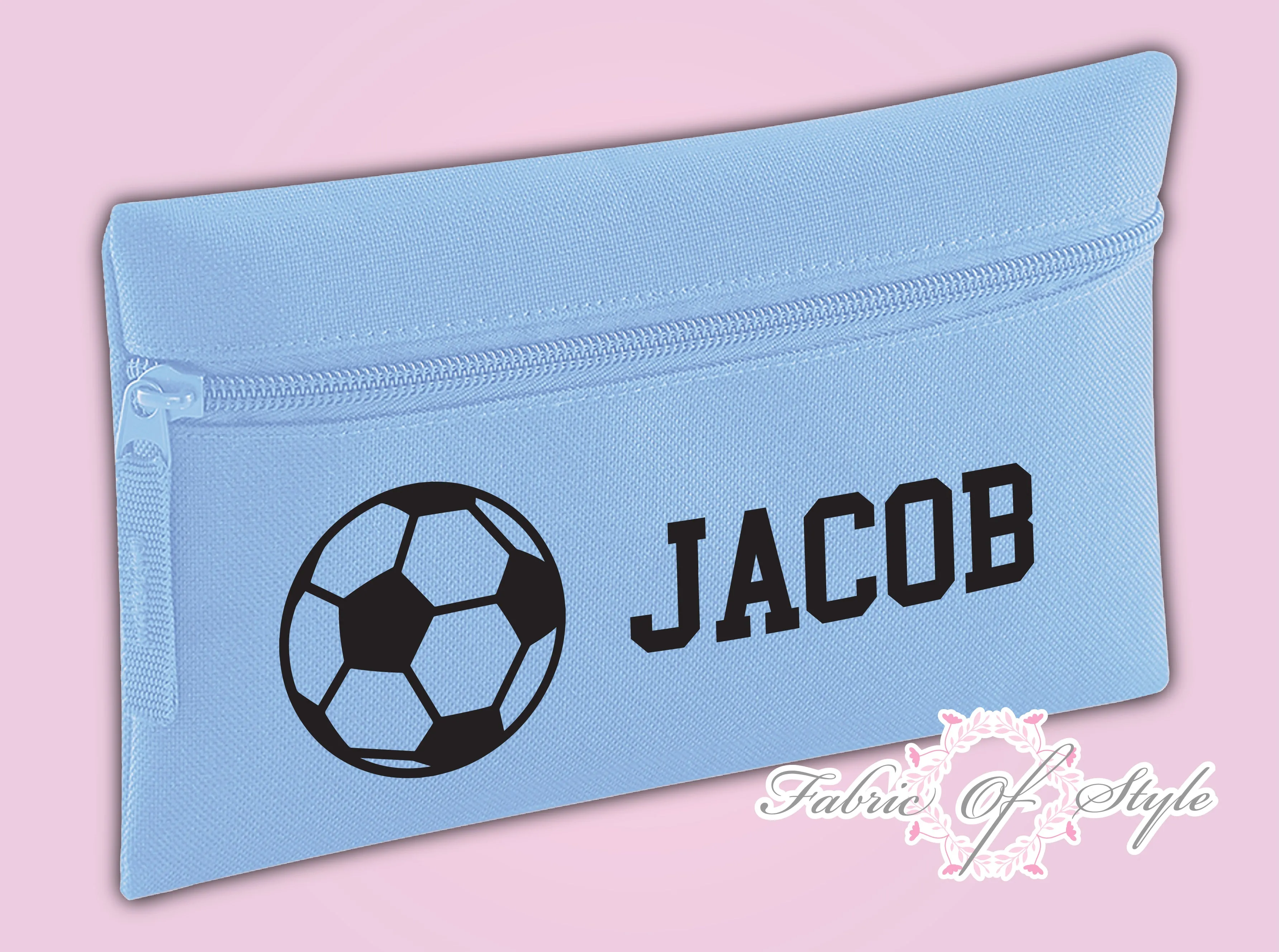 Personalised Football Pencil Case Kids Office Stationery Back To School Zip School Bag