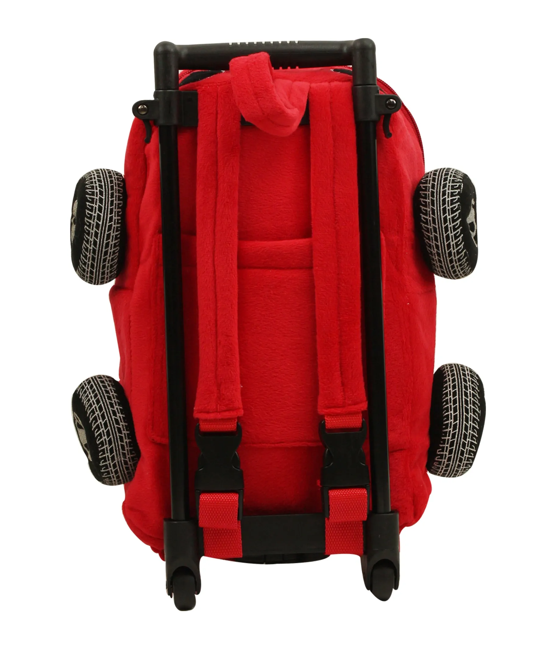 Popatu Kid's Red Racing Car Rolling Backpack