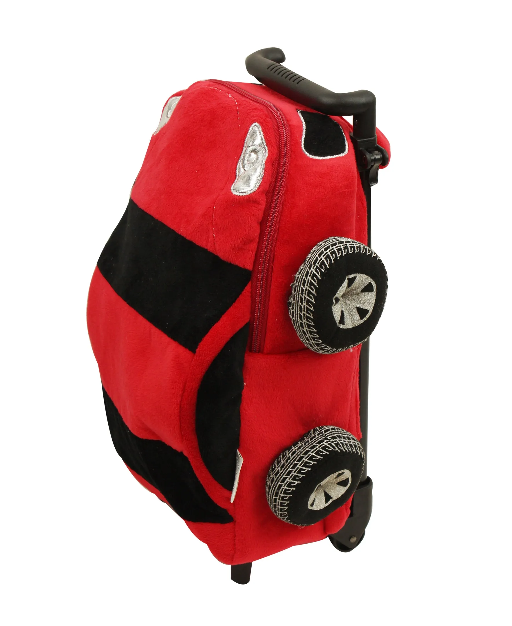 Popatu Kid's Red Racing Car Rolling Backpack