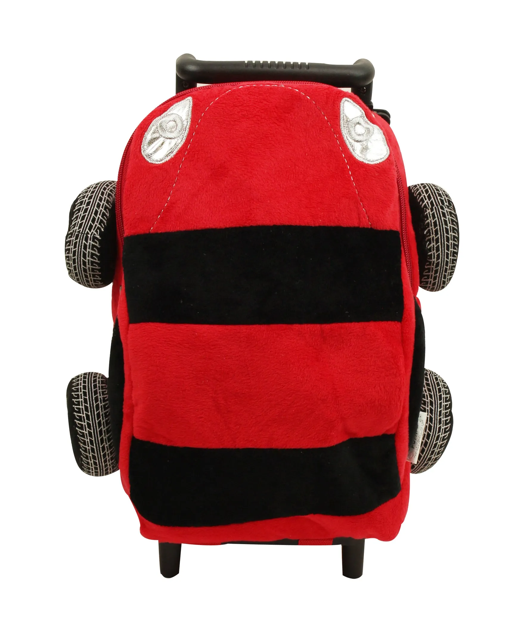 Popatu Kid's Red Racing Car Rolling Backpack