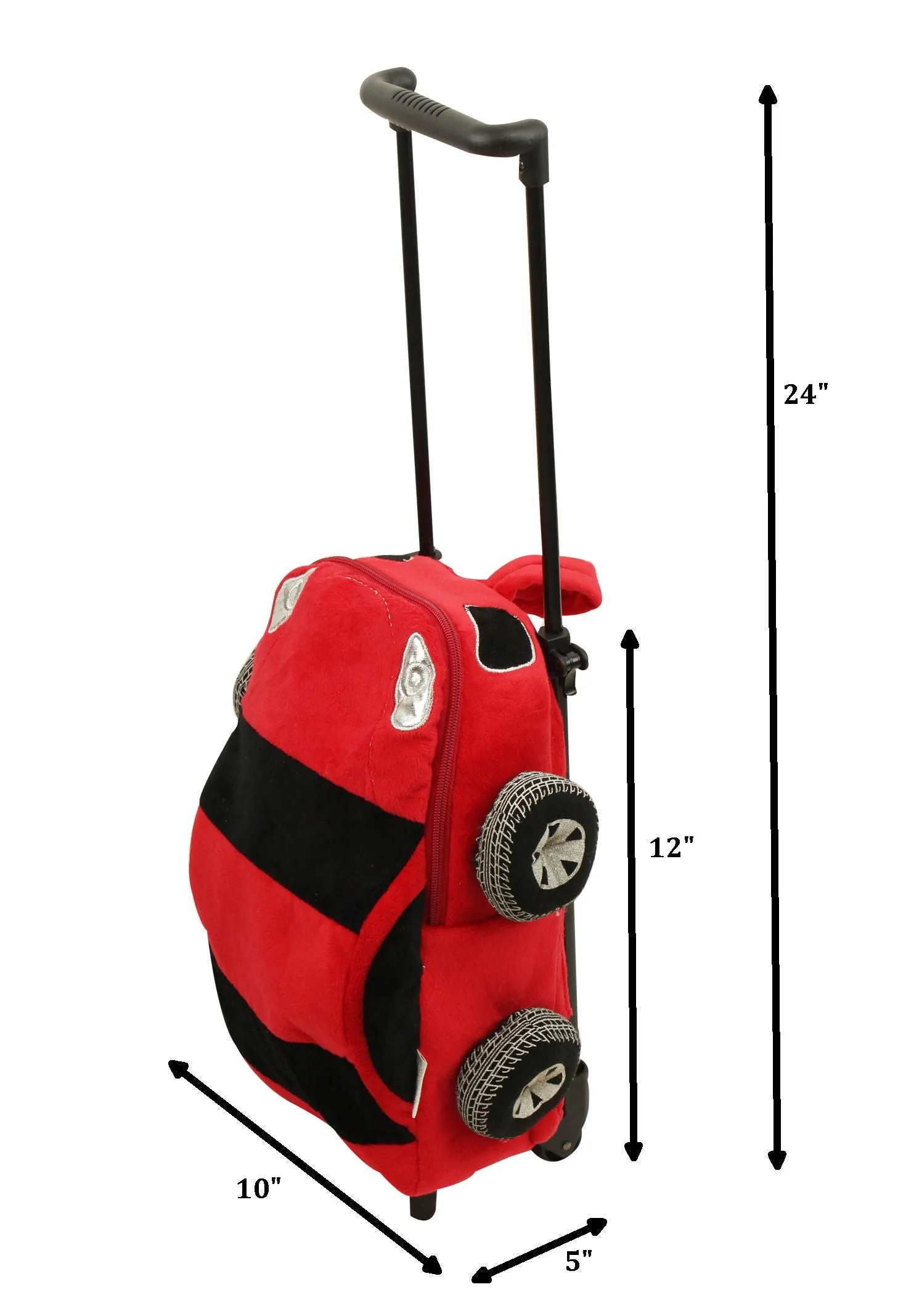 Popatu Kid's Red Racing Car Rolling Backpack