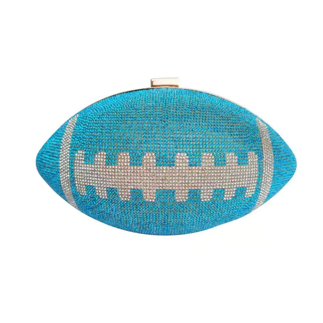 Rhinestone Football Clutch Purse