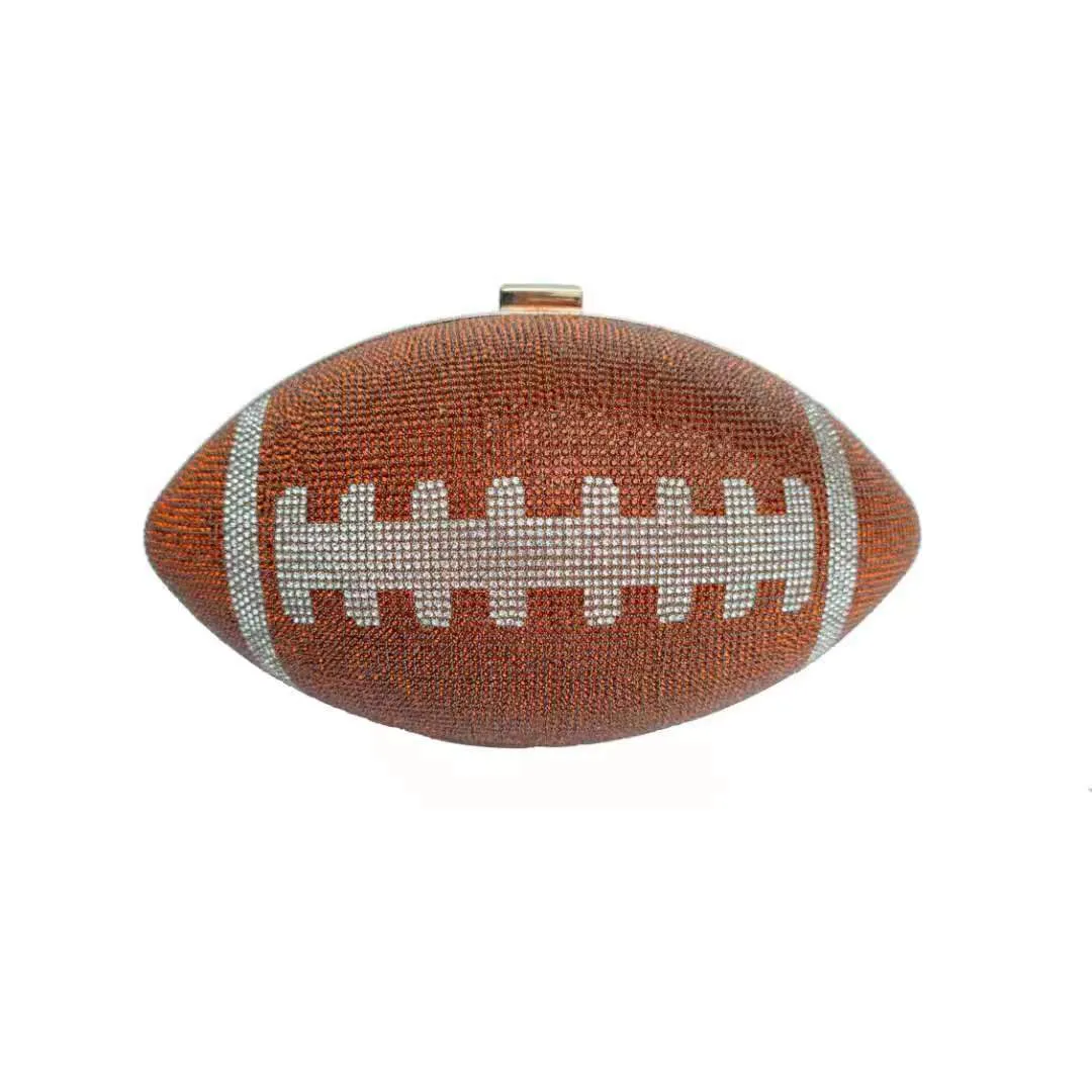 Rhinestone Football Clutch Purse