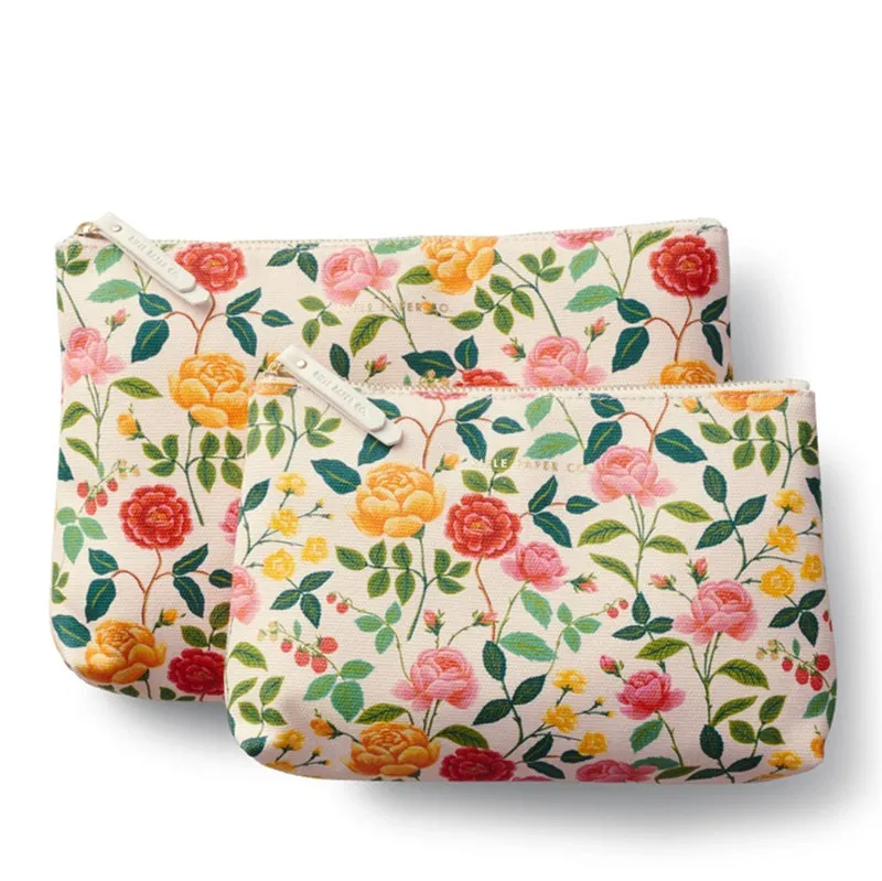 RIFLE PAPER CO. | Roses Zippered Pouch Set