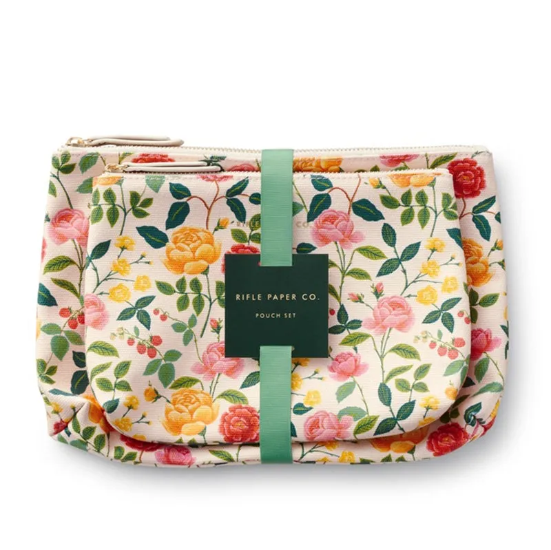 RIFLE PAPER CO. | Roses Zippered Pouch Set