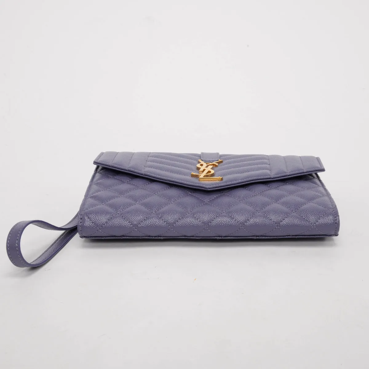 Saint Laurent Purple Mix Matelasse Envelope Flap Pouch