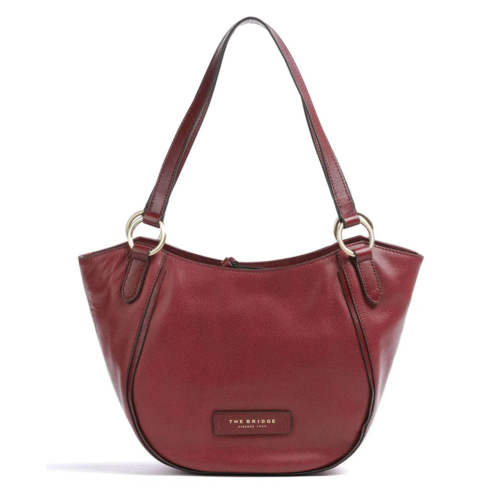 Shopping Bag Donna Media THE BRIDGE linea Domitilla in Pelle Bordeaux