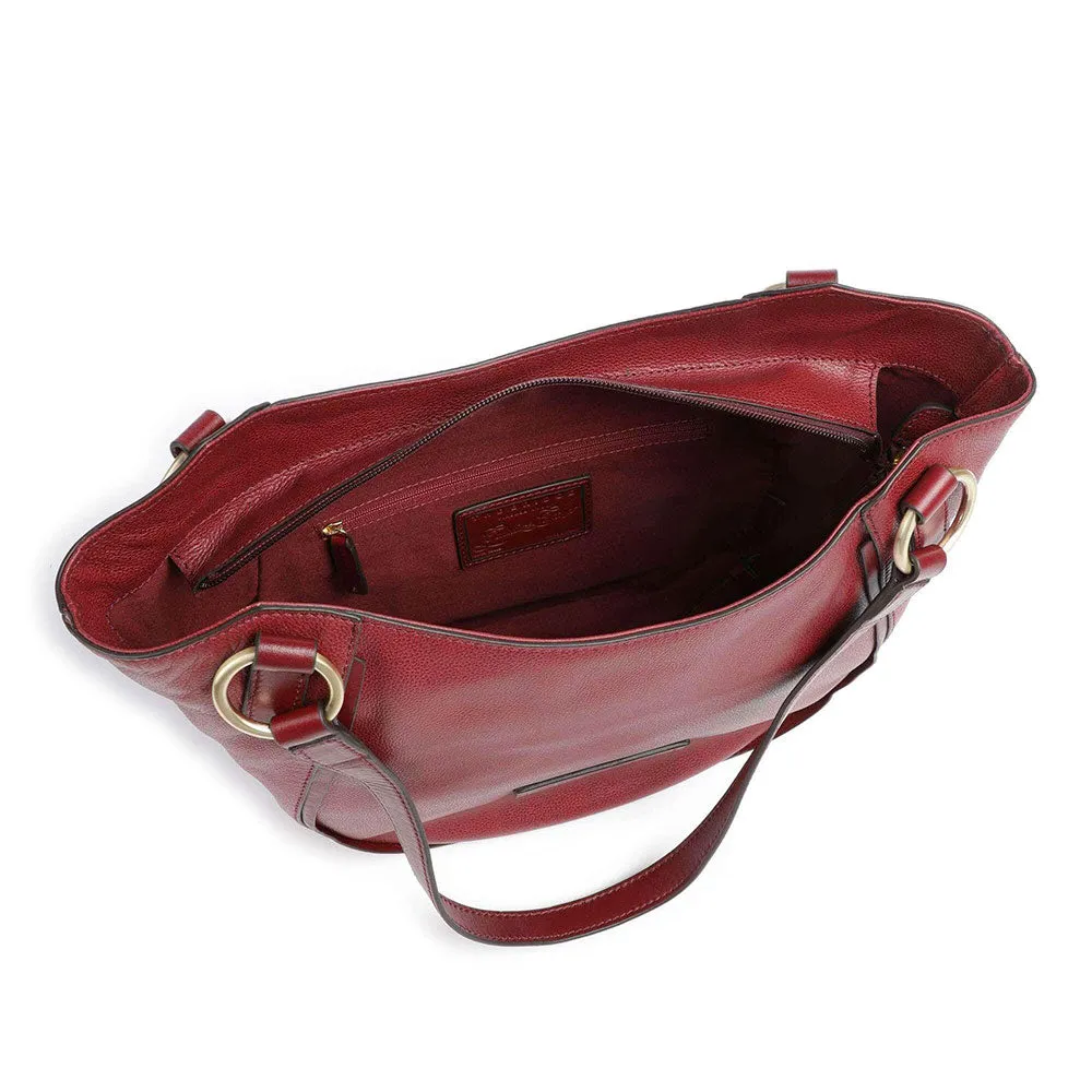 Shopping Bag Donna Media THE BRIDGE linea Domitilla in Pelle Bordeaux