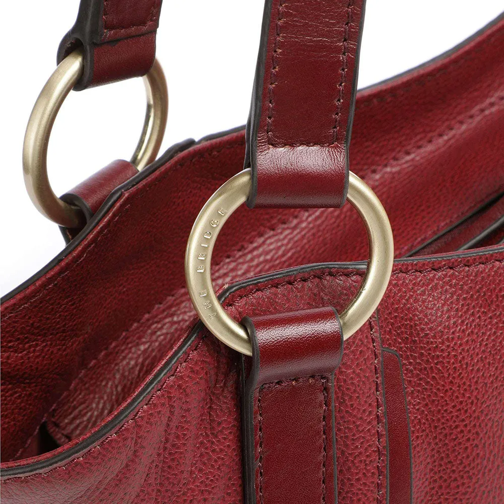 Shopping Bag Donna Media THE BRIDGE linea Domitilla in Pelle Bordeaux