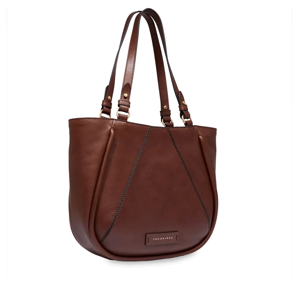 Shopping Bag Donna THE BRIDGE linea Brigida in Pelle Marrone