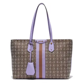 Shopping Bag LIU JO in Tessuto con Logo Jacquard color Teddy