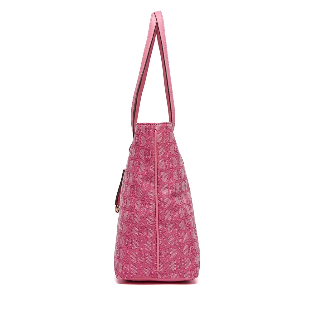 Shopping Bag LIU JO in Tessuto con Logo Jacquard colore Lady Pink