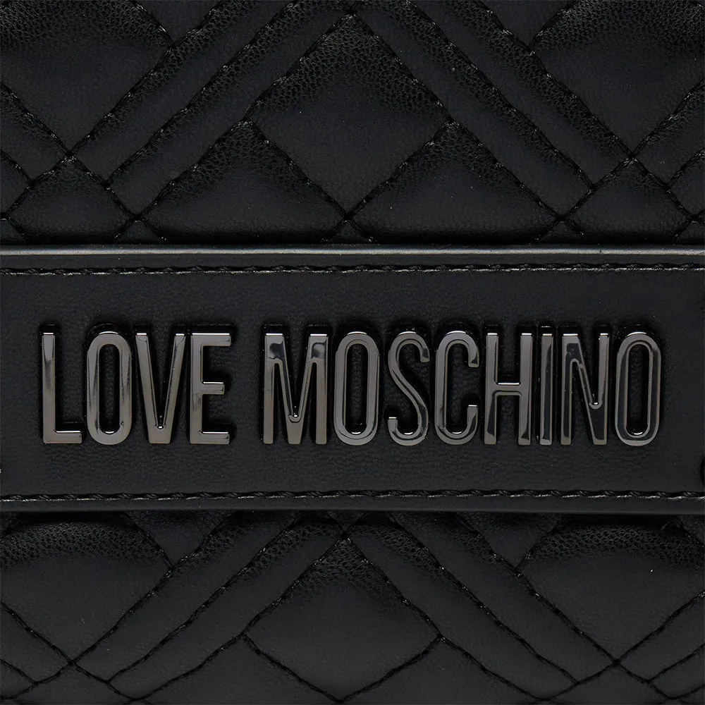 Shopping Bag Trapuntata LOVE MOSCHINO linea Quilted Nero con Logo Canna di Fucile