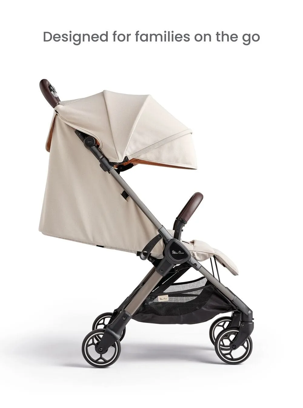 Silver Cross Clic Stroller with Snack Tray and Travel Bag - Almond